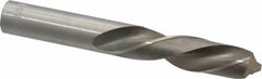 Interstate - 5/8" 118° Spiral Flute High Speed Steel Screw Machine Drill Bit - Bright Finish, Left Hand Cut, 2-3/4" Flute Length, 4-1/4" OAL, Standard Point, Straight Shank - Americas Industrial Supply
