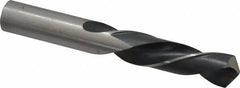 Interstate - 21/32" 118° Spiral Flute High Speed Steel Screw Machine Drill Bit - Bright Finish, Left Hand Cut, 2-7/8" Flute Length, 4-1/2" OAL, Standard Point, Straight Shank - Americas Industrial Supply