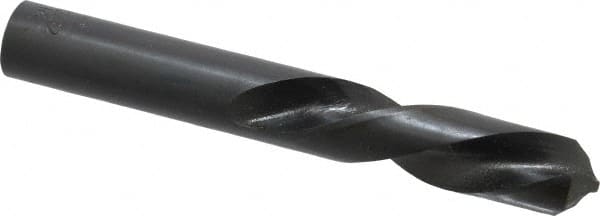 Interstate - 23/32" 118° Spiral Flute High Speed Steel Screw Machine Drill Bit - Bright Finish, Left Hand Cut, 3" Flute Length, 4-3/4" OAL, Standard Point, Straight Shank - Americas Industrial Supply