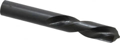 Interstate - 23/32" 118° Spiral Flute High Speed Steel Screw Machine Drill Bit - Bright Finish, Left Hand Cut, 3" Flute Length, 4-3/4" OAL, Standard Point, Straight Shank - Americas Industrial Supply