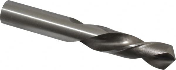 Interstate - 3/4" 118° Spiral Flute High Speed Steel Screw Machine Drill Bit - Bright Finish, Left Hand Cut, 3-1/8" Flute Length, 5" OAL, Standard Point, Straight Shank - Americas Industrial Supply