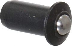 Vlier - 1/4" Body Length x 1/8" Body Diam, 0.75 Lb Init to 2.5 Lb Final End Force, Steel Press Fit Ball Plunger - 3/32" Ball Diam, 0.035" Max Ball Reach, 0.032" Flange Thickness - Americas Industrial Supply