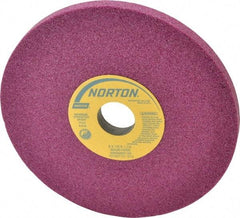 Norton - 8" Diam x 1-1/4" Hole x 1/2" Thick, H Hardness, 46 Grit Surface Grinding Wheel - Aluminum Oxide, Type 1, Coarse Grade, 3,600 Max RPM, Vitrified Bond, No Recess - Americas Industrial Supply