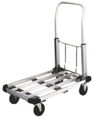 Value Collection - 350 Lb Capacity Aluminum Platform Truck - Aluminum Deck, 16" OAW, Hard Rubber Casters - Americas Industrial Supply