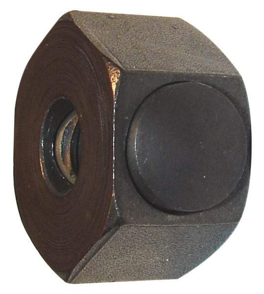 Morton Machine Works - 1/4-20 UNC Steel Right Hand Push Button Hex Nut - 7/8" Across Flats, 9/16" High, Black Oxide Finish - Americas Industrial Supply