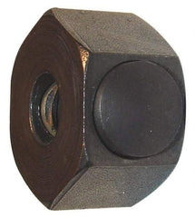 Morton Machine Works - 5/8-11 UNC Steel Right Hand Push Button Hex Nut - 1-3/8" Across Flats, 1-1/8" High, Black Oxide Finish - Americas Industrial Supply