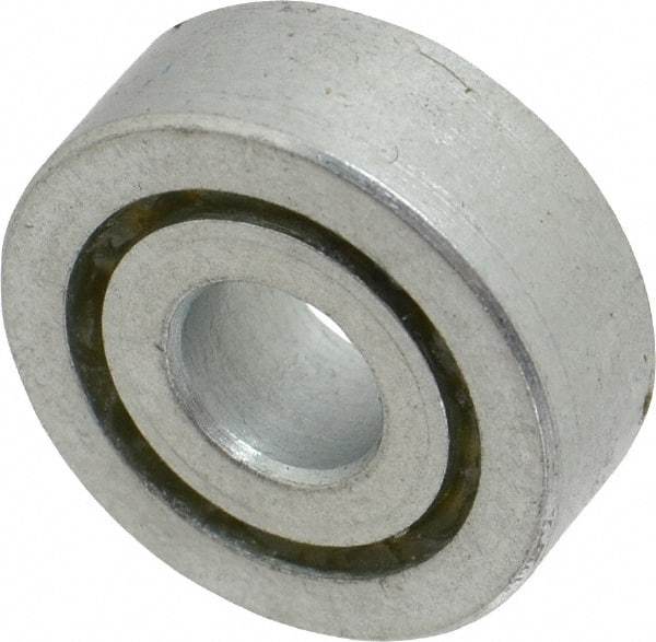 Value Collection - 3/8" Bore Diam, 1-1/16" OD, Open Unground Full Complement Radial Ball Bearing - 3/8" Wide, 1 Row, Round Bore, 484 Lb Dynamic Capacity - Americas Industrial Supply