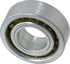 Value Collection - 1/2" Bore Diam, 1-1/8" OD, Open Unground Full Complement Radial Ball Bearing - 3/8" Wide, 1 Row, Round Bore, 533 Lb Dynamic Capacity - Americas Industrial Supply