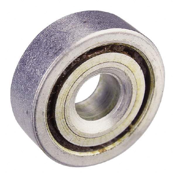 Value Collection - 1/2" Bore Diam, 1-9/32" OD, Open Unground Full Complement Radial Ball Bearing - 5/16" Wide, 1 Row, Round Bore, 533 Lb Dynamic Capacity - Americas Industrial Supply