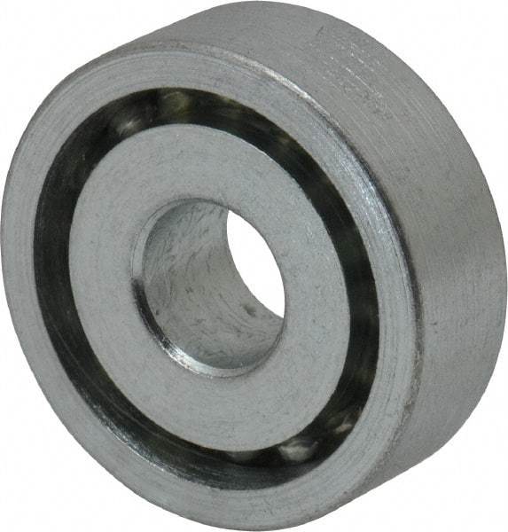 Value Collection - 3/8" Bore Diam, 1-1/8" OD, Open Unground Full Complement Radial Ball Bearing - 3/8" Wide, 1 Row, Round Bore, 533 Lb Dynamic Capacity - Americas Industrial Supply