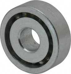 Value Collection - 3/8" Bore Diam, 1-1/8" OD, Open Unground Full Complement Radial Ball Bearing - 3/8" Wide, 1 Row, Round Bore, 533 Lb Dynamic Capacity - Americas Industrial Supply