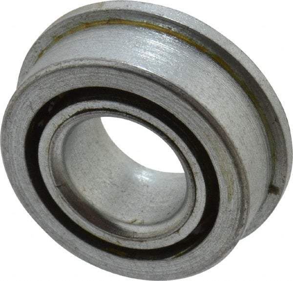 Value Collection - 7/16" Bore Diam, 29/32" OD, Open Unground Full Complement Radial Ball Bearing - With Flange, 1 Row, Round Bore, 356 Lb Dynamic Capacity - Americas Industrial Supply