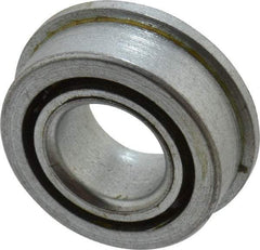 Value Collection - 7/16" Bore Diam, 29/32" OD, Open Unground Full Complement Radial Ball Bearing - With Flange, 1 Row, Round Bore, 356 Lb Dynamic Capacity - Americas Industrial Supply