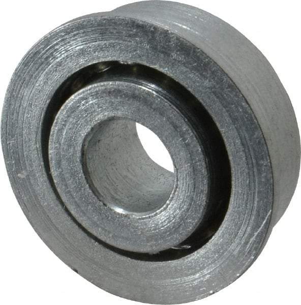 Value Collection - 3/8" Bore Diam, 1-1/16" OD, Open Unground Full Complement Radial Ball Bearing - With Flange, 1 Row, Round Bore, 509 Lb Dynamic Capacity - Americas Industrial Supply