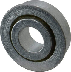 Value Collection - 1/2" Bore Diam, 1-1/4" OD, Open Unground Full Complement Radial Ball Bearing - With Flange, 1 Row, Round Bore, 707 Lb Dynamic Capacity - Americas Industrial Supply