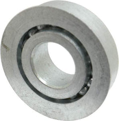 Value Collection - 5/8" Bore Diam, 1-1/2" OD, Open Unground Full Complement Radial Ball Bearing - With Flange, 1 Row, Round Bore, 769 Lb Dynamic Capacity - Americas Industrial Supply