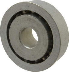 Value Collection - 1/2" Bore Diam, 1-5/8" OD, Open Unground Full Complement Radial Ball Bearing - With Flange, 1 Row, Round Bore, 1,187 Lb Dynamic Capacity - Americas Industrial Supply