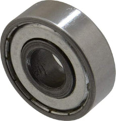 Value Collection - 1/2" Bore Diam, 1-3/8" OD, Double Shield Unground Retainer Type Radial Ball Bearing - 7/16" Wide, 1 Row, Round Bore, 915 Lb Dynamic Capacity - Americas Industrial Supply