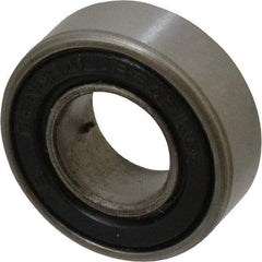 Value Collection - 7/16" Bore Diam, 29/32" OD, Double Seal Unground Retainer Type Radial Ball Bearing - 5/16" Wide, 1 Row, Round Bore, 364 Lb Dynamic Capacity - Americas Industrial Supply