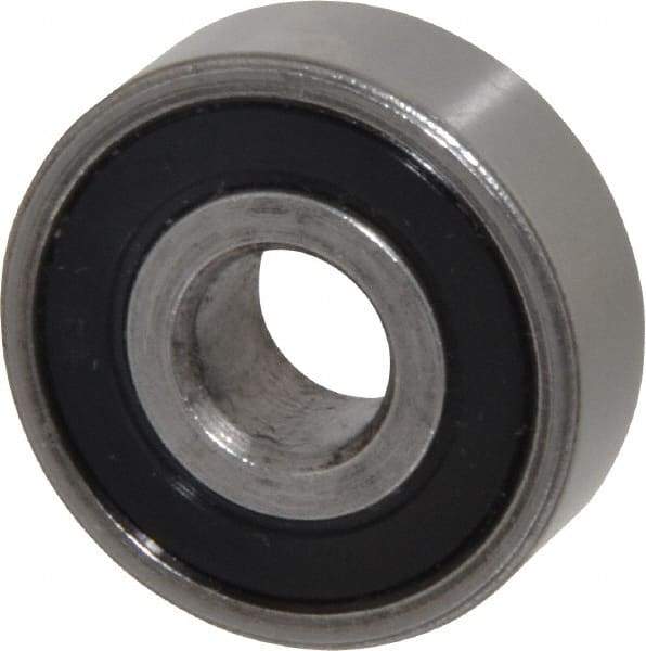 Value Collection - 3/8" Bore Diam, 1-1/8" OD, Double Seal Unground Retainer Type Radial Ball Bearing - 3/8" Wide, 1 Row, Round Bore, 691 Lb Dynamic Capacity - Americas Industrial Supply