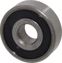 Value Collection - 3/8" Bore Diam, 1-1/8" OD, Double Seal Unground Retainer Type Radial Ball Bearing - 3/8" Wide, 1 Row, Round Bore, 691 Lb Dynamic Capacity - Americas Industrial Supply
