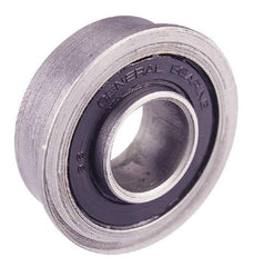 Value Collection - 3/8" Bore Diam, 29/32" OD, Double Seal Unground Retainer Type Radial Ball Bearing - With Flange, 1 Row, Round Bore, 450 Lb Dynamic Capacity - Americas Industrial Supply