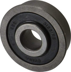 Value Collection - 3/8" Bore Diam, 1-1/8" OD, Double Seal Unground Retainer Type Radial Ball Bearing - With Flange, 1 Row, Round Bore, 691 Lb Dynamic Capacity - Americas Industrial Supply