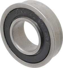 Value Collection - 1" Bore Diam, 2" OD, Double Seal Unground Retainer Type Radial Ball Bearing - With Flange, 1 Row, Round Bore, 1,749 Lb Dynamic Capacity - Americas Industrial Supply