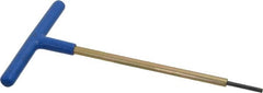Made in USA - 3mm Hex, T-Handle, Hex Key - 6" OAL, Chromalloy Steel, Metric System of Measurement - Americas Industrial Supply