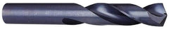 Interstate - 1-3/8" 118° Spiral Flute High Speed Steel Screw Machine Drill Bit - Oxide Finish, Right Hand Cut, 4-1/2" Flute Length, 7-1/8" OAL, Standard Point, Straight Shank - Americas Industrial Supply
