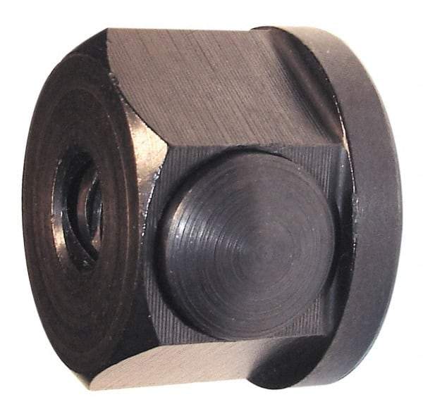 Morton Machine Works - 1/4-20, 1" Flange Diam, 5/8" High, 1" Across Flats, Button Thread Collar Nut - Grade Carbon Steel Steel, Black Oxide Finish, 1/8" Flange Height, TCMAI - Americas Industrial Supply