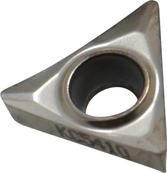 Kennametal - TPGT32.52 HP Grade KC5410 Carbide Turning Insert - TiB2 Finish, 60° Triangle, 3/8" Inscr Circle, 5/32" Thick, 1/32" Corner Radius - Americas Industrial Supply