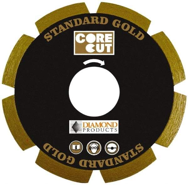 Core Cut - 7" Diam, 20mm Arbor Hole Diam, Wet & Dry Cut Saw Blade - Diamond-Tipped, Standard Round Arbor - Americas Industrial Supply