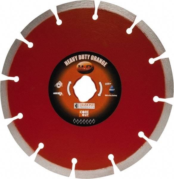 Core Cut - 7" Diam, 20mm Arbor Hole Diam, Wet & Dry Cut Saw Blade - Diamond-Tipped, Standard Round Arbor - Americas Industrial Supply