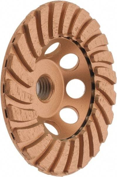 Core Cut - 4" Diam, 3/16" Overall Thickness, Spiral Cup Tool & Cutter Grinding Wheel - Coarse Grade, Diamond, 15,000 RPM - Americas Industrial Supply