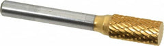 SGS Pro - 3/8" Cut Diam, 1/4" Shank Diam, Cylinder Head Double Cut Burr - Carbide, Flat End, 3/4" LOC, 2-1/2" OAL - Americas Industrial Supply