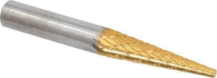 SGS Pro - 1/4" Cut Diam, 1/4" Shank Diam, Cone Head Double Cut Burr - Carbide, Point End, 1" LOC, 2" OAL - Americas Industrial Supply
