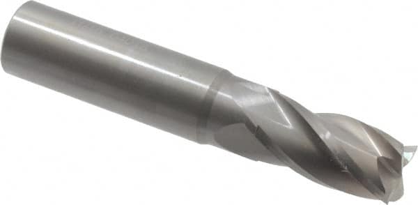 OSG - 11/16", 1-3/8" LOC, 3/4" Shank Diam, 4" OAL, 4 Flute, Solid Carbide Square End Mill - Single End, Uncoated, Spiral Flute, 30° Helix, Centercutting, Right Hand Cut, Right Hand Flute, Series 404 - Americas Industrial Supply