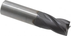 OSG - 7/8", 1-1/2" LOC, 7/8" Shank Diam, 4" OAL, 4 Flute, Solid Carbide Square End Mill - Single End, TiAlN Finish, Spiral Flute, 30° Helix, Centercutting, Right Hand Cut, Right Hand Flute, Series 404 - Americas Industrial Supply