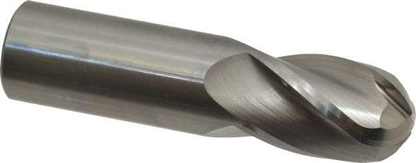 OSG - 1" Diam, 1-1/2" LOC, 4 Flute Solid Carbide Ball End Mill - Uncoated, Single End, 4" OAL, 1" Shank Diam, Spiral Flute - Americas Industrial Supply