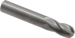 OSG - 9/16" Diam, 1-1/8" LOC, 4 Flute Solid Carbide Ball End Mill - Uncoated, Single End, 3-1/2" OAL, 9/16" Shank Diam, Spiral Flute - Americas Industrial Supply