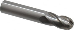 OSG - 5/8" Diam, 1-1/4" LOC, 4 Flute Solid Carbide Ball End Mill - Uncoated, Single End, 3-1/2" OAL, 5/8" Shank Diam, Spiral Flute - Americas Industrial Supply
