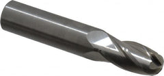 OSG - 11/16" Diam, 1-3/8" LOC, 4 Flute Solid Carbide Ball End Mill - Uncoated, Single End, 4" OAL, 3/4" Shank Diam, Spiral Flute - Americas Industrial Supply