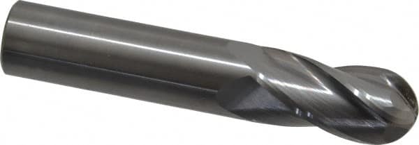 OSG - 3/4" Diam, 1-1/2" LOC, 4 Flute Solid Carbide Ball End Mill - Uncoated, Single End, 4" OAL, 3/4" Shank Diam, Spiral Flute - Americas Industrial Supply