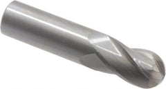 OSG - 7/8" Diam, 1-1/2" LOC, 4 Flute Solid Carbide Ball End Mill - Uncoated, Single End, 4" OAL, 7/8" Shank Diam, Spiral Flute - Americas Industrial Supply