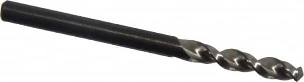 Walter-Titex - #22 130° Parabolic Flute Vanadium High Speed Steel Screw Machine Drill Bit - Bright Finish, Right Hand Cut, 7/8" Flute Length, 2-5/32" OAL, Split Point, Straight Shank - Americas Industrial Supply