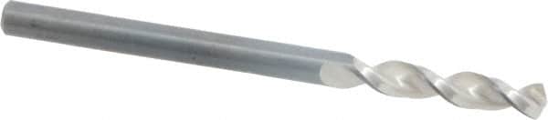 Walter-Titex - #28 130° Parabolic Flute Vanadium High Speed Steel Screw Machine Drill Bit - Bright Finish, Right Hand Cut, 25/32" Flute Length, 2-1/16" OAL, Split Point, Straight Shank - Americas Industrial Supply