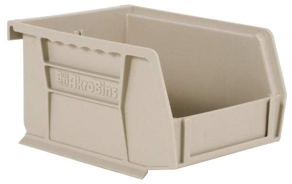 Akro-Mils - 10 Lb. Load Capacity, 5-3/8" Deep, Gray Polymer Hopper Stacking Bin - 3" High x 4-1/8" Wide x 5-3/8" Long - Americas Industrial Supply