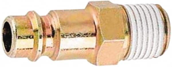 Prevost - 3/8 Male NPT European High Flow Pneumatic Hose Plug - Zinc-Plated Nitrited Steel, 7.2mm Body Diam - Americas Industrial Supply