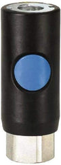 Prevost - 1/4 Female NPT Industrial Pneumatic Hose Safety Coupler - Composite, 3/8" Body Diam - Americas Industrial Supply
